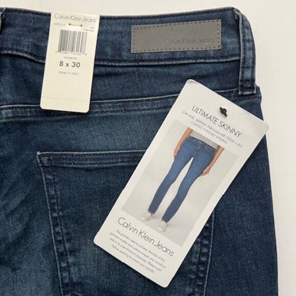 Calvin Klein Jeans Ultimate Skinny Ink Well Stretch Denim Women's Size 8x30 NWT - Picture 3 of 4